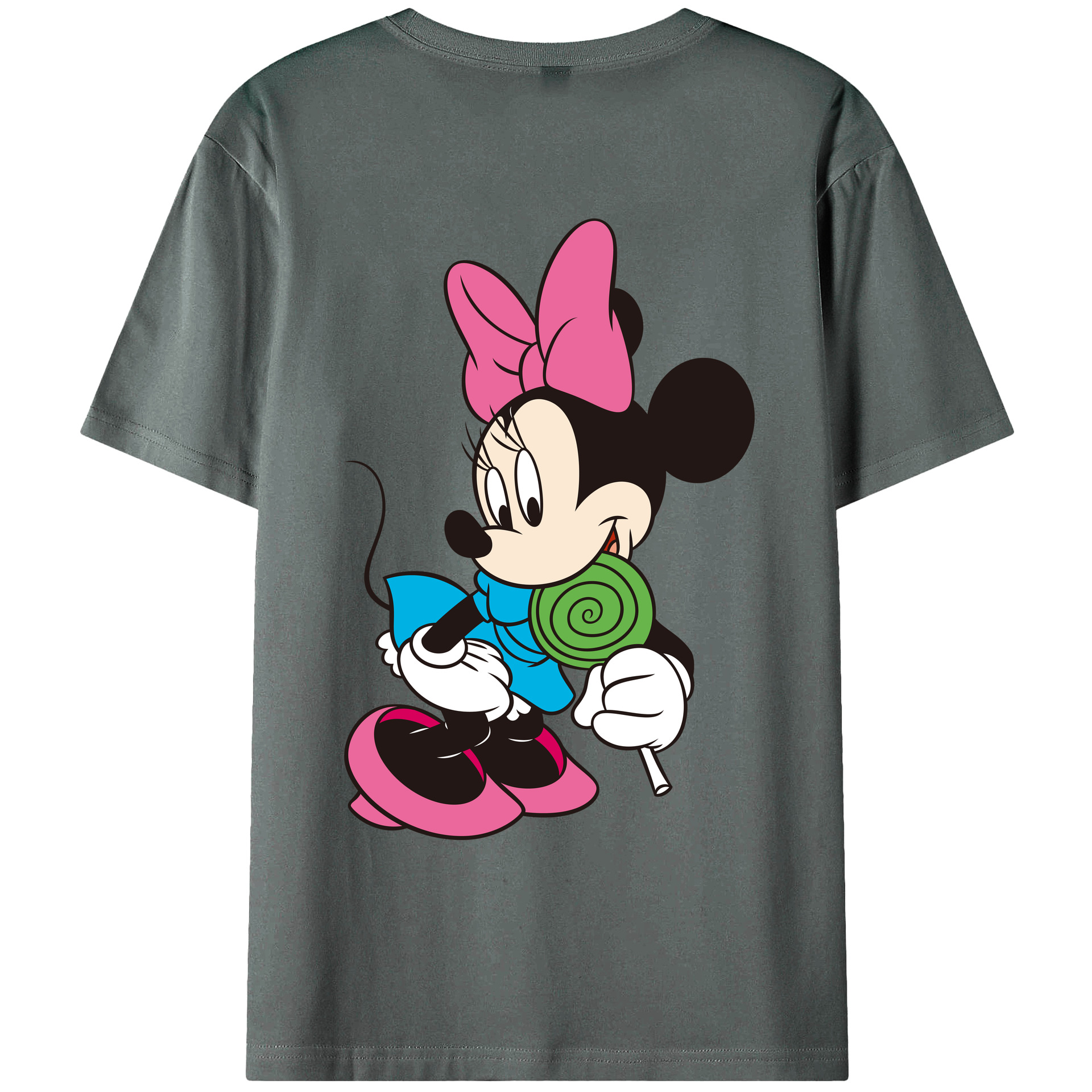 ミッキーマウス Mickey Mouse 綿100％ メンズ半袖Tシャツ（バックプリント） 通気性